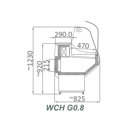 Šaldytuvas horizontali vitrina Mawi WCH G0.8 - 2.5