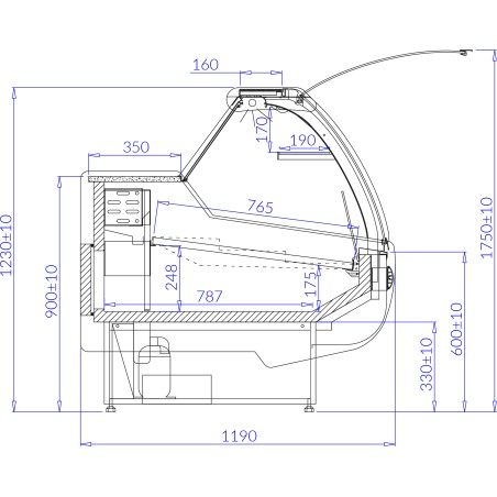 Šaldytuvas horizontali vitrina Igloo Santiago 1.1S
