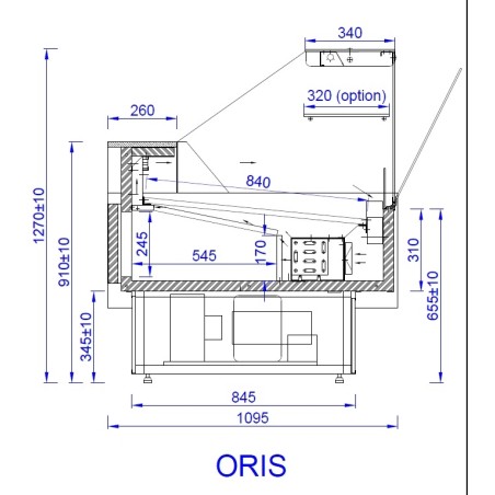Šaldytuvas horizontali vitrina Mawi ORIS 1.25