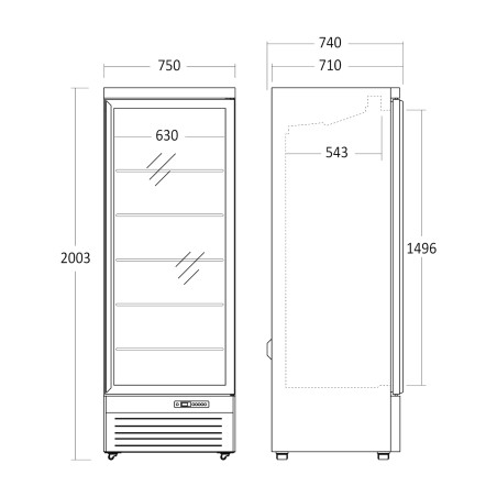 Refrigerator vertical display Scandomestic DC614BB
