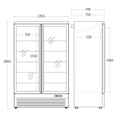 Refrigerator vertical display Scandomestic DC1080BB