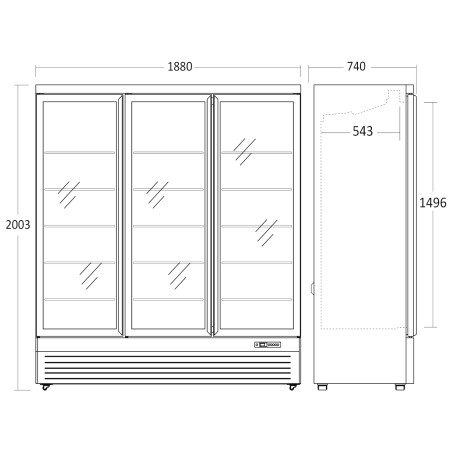Refrigerator vertical display Scandomestic DC1664BB