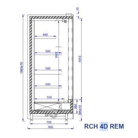 Šaldytuvas vertikali vitrina Mawi RCH 4D REM- 1.0
