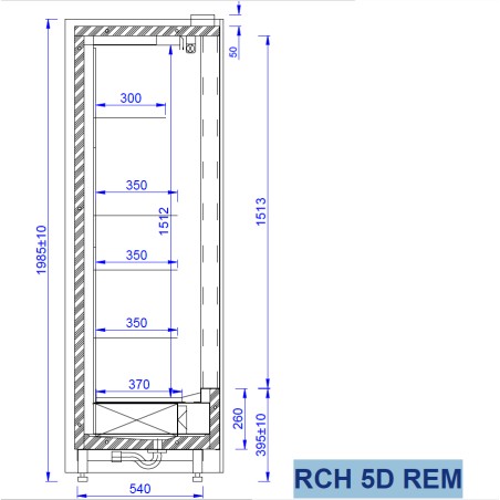 Šaldytuvas vertikali vitrina Mawi RCH 5D REM - 0.9