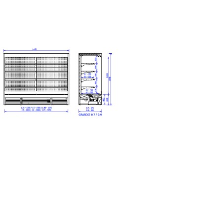 Šaldytuvas priesienio vitrina Mawi GRANDIS HGD 1.88 - 0.7