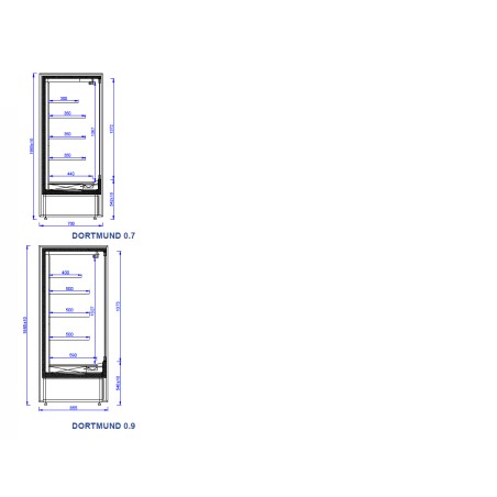 Šaldytuvas vertikali vitrina RCH 0.9 DORTMUND - 2.5