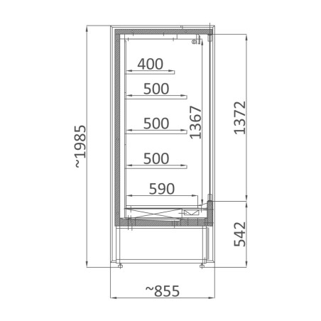 Šaldytuvas vertikali vitrina Mawi RCH 0.9 DUSSELDORF - 2.5
